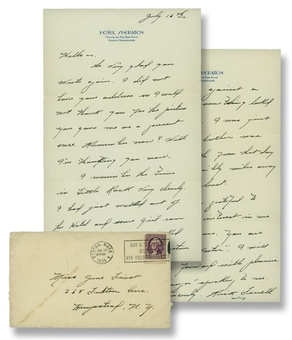Rick Ferrell Hall of Famer Handwritten Letter