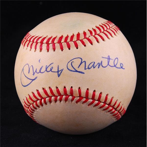 - Mickey Mantle Single Signed Bobby Brown Baseball