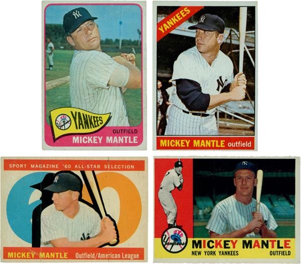 - (4) 1960-66 Mickey Mantle Topps Cards