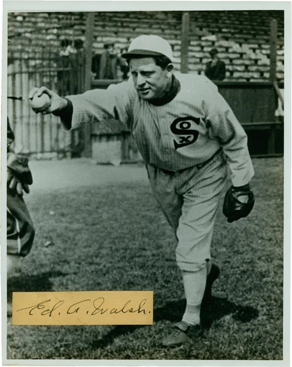 Baseball Autographs - Ed Walsh Signature Mounted On A Photo