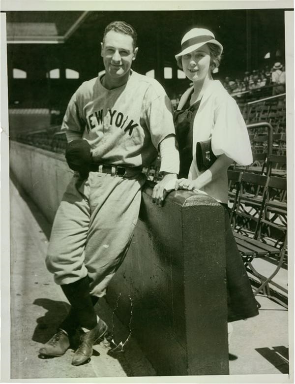 - Engaged to Marry Lou Gehrig Wire Photo From 6-19- 1933