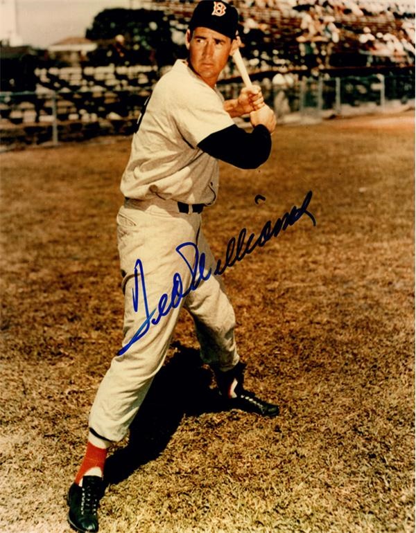 Baseball Autographs - (2) Ted Williams Signed Photo's One With Stan Musial
