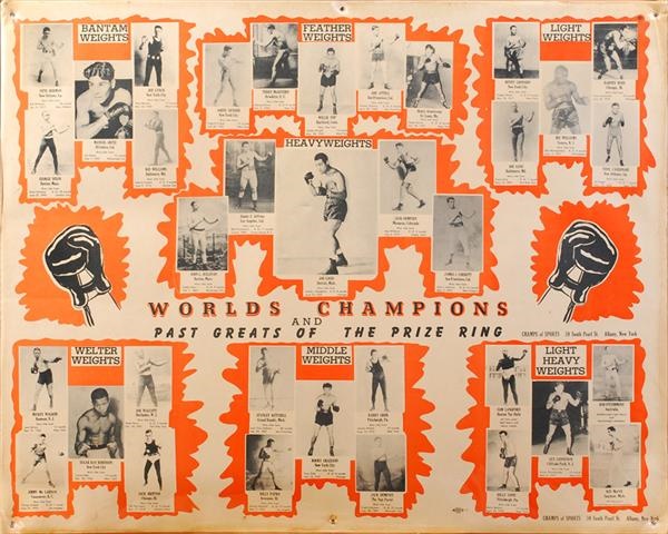 Muhammad Ali & Boxing - Worlds Champions and Past Greats of the Prize Ring Vintage Advertising Display