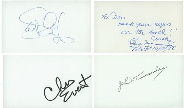Tennis Greats Signed 3x5" Cards with Arthur Ashe Signed Photo (30 total)