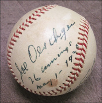 - 1960's Joe Oeschger Single Signed Baseball