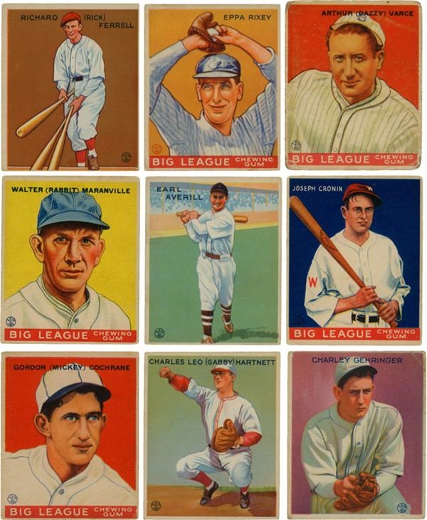- 1933 Goudey Baseball Cards with Hall of Famers (192)