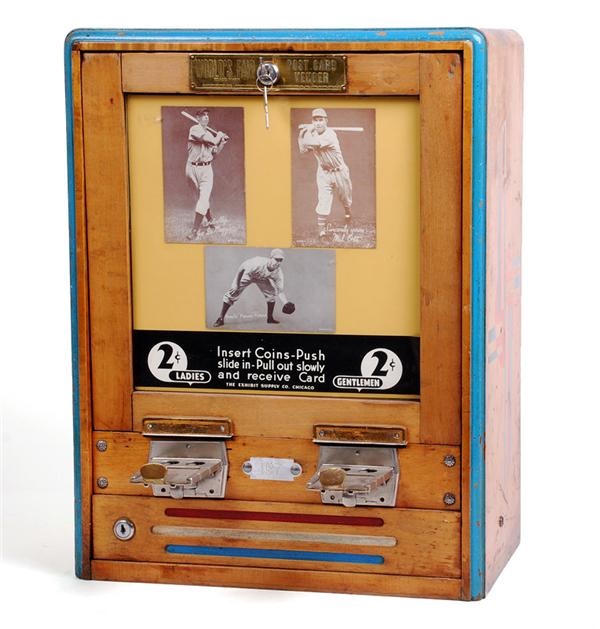 - 1930's Vintage Exhibit Card Vending Machine