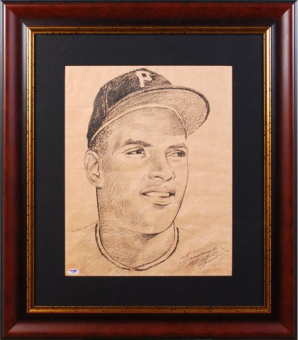 - 1970 Roberto Clemente Night Signed Poster