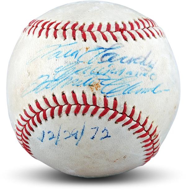 - Roberto Clemente Single Signed Baseball Signed Two Days Before His Death
