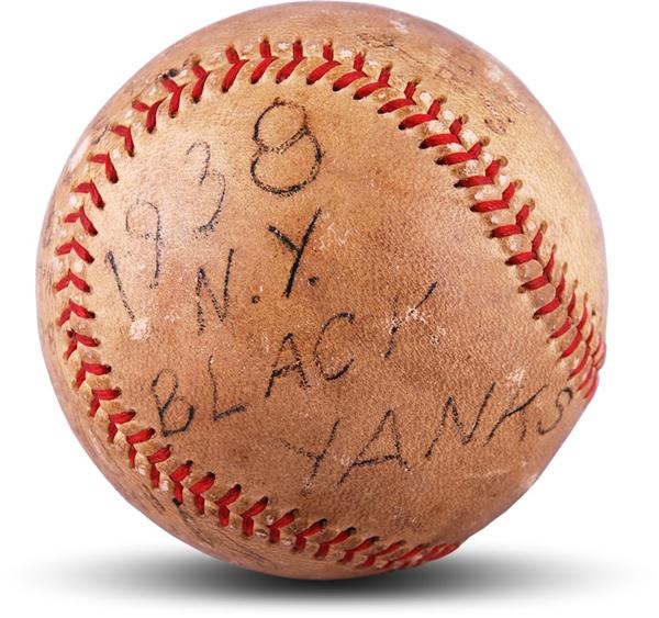 - 1938 New York Black Yankees Game Used Signed Baseball