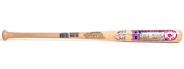- 2004 Boston Red Sox World Champions Signed Cooperstown Bat