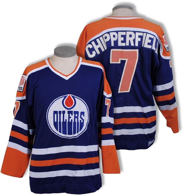 - 1979-80 Ron Chipperfield & 1980-81 Paul Coffey Edmonton Oilers Game Worn Jersey