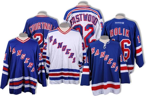 - 2002-03 Bobby Holik, 1996-97 Russ Courtnall & Mike Eastwood New York Rangers Game Worn Jerseys (3)