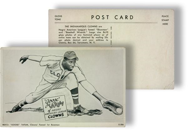 - Goose Tatum American League Clowns Baseball Post Card