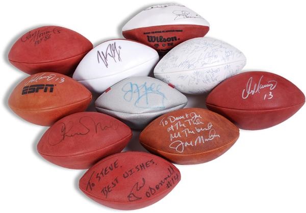 - Collection of  Autographed Footballs with Paul Hornung and Joe Montana (10)