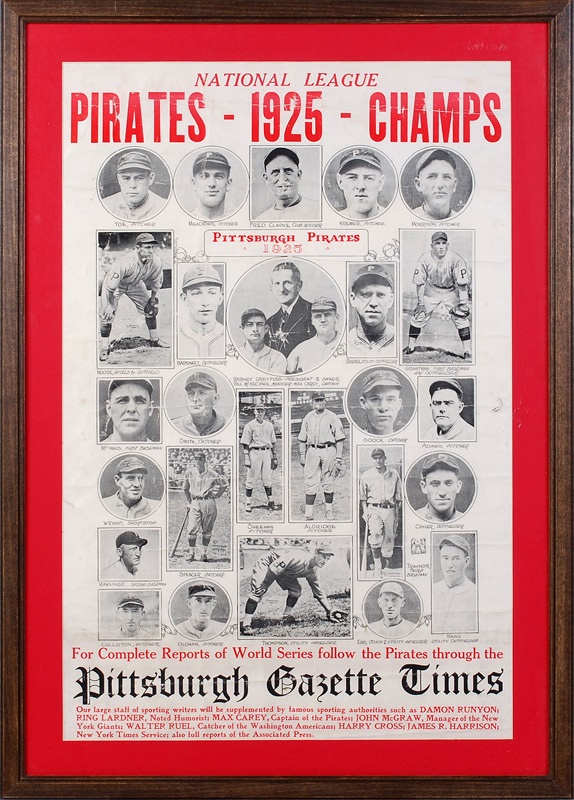 - 1925 Pittsburgh Pirates World Series Poster