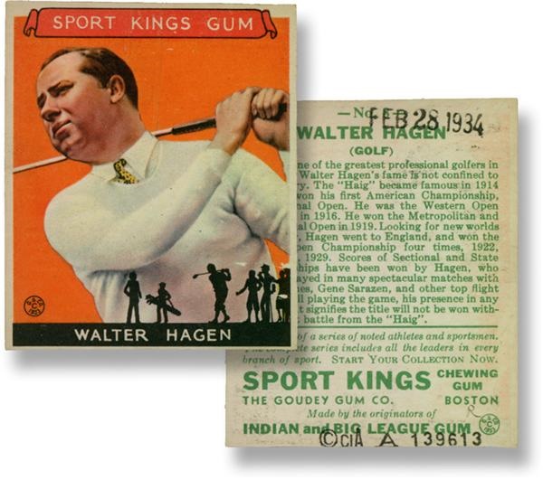 - 1934 Sport King Walter Hagen Golf Card (Library of Congress Example)