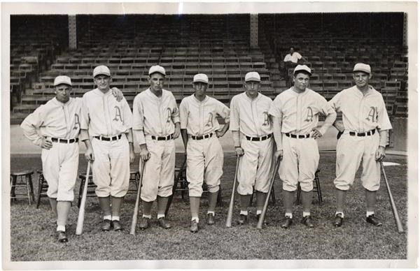 - 1931 PHILADELPHIA A's INFIELD : Jimmy Foxx, Bishop, Todt, McNair, Williams, Boley, and Dykes, 1931