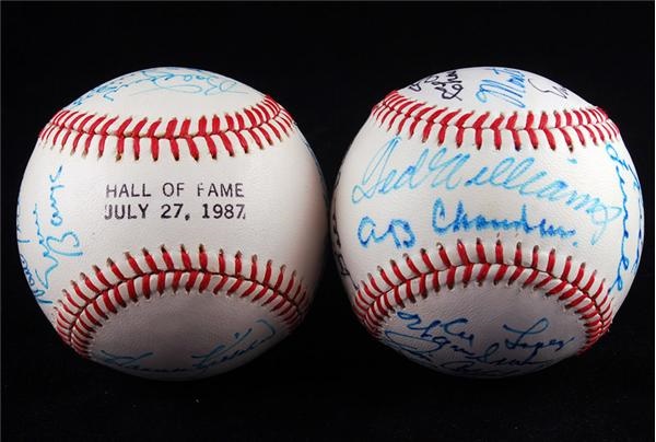 Baseball Autographs - Baseballs Signed by Multiple Hall of Famers at the Hall of Fame Induction (2)