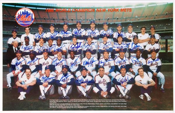 Baseball Autographs - 1986 New York Mets World Champions Team Signed Photo