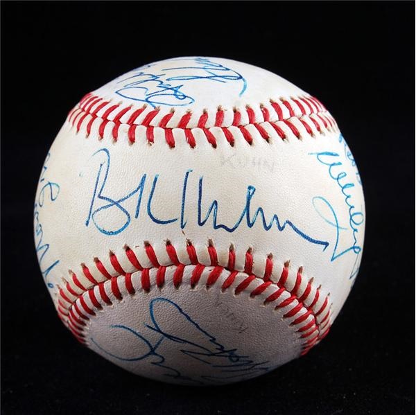 Baseball Autographs - Hall of Famers Signed Baseball with Bowie Kuhn, Hank Aaron, Willie Mays and More.
