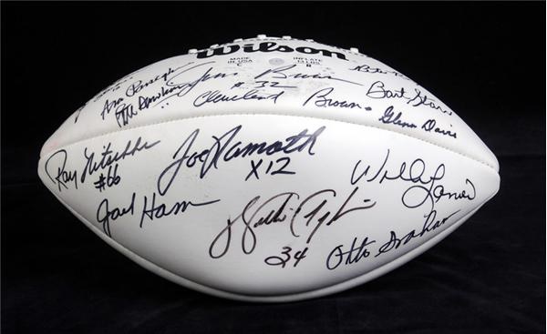 Hall of Famers Signed Football with 13 Signatures