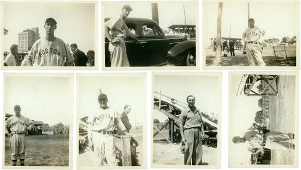 (7) 1939 Red Sox Spring Training Snapshots with (2) Rookie Ted Williams