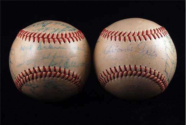 Baseball Autographs - 1950's Old Timers Multi-Signed Baseballs with Hall of Famers (2)