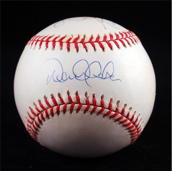 Baseball Autographs - Derek Jeter Mariah Carey Signed Baseball