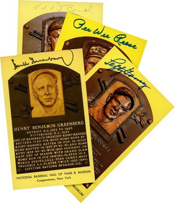 Baseball Autographs - Baseball Signed Hall of Fame Plaque Collection with Greenberg (16)