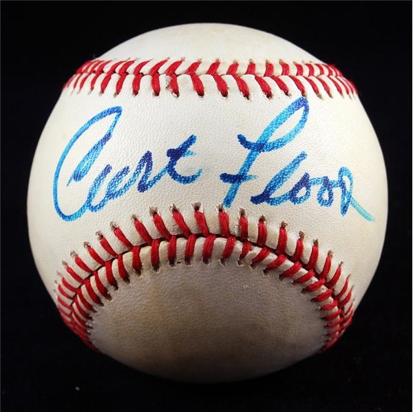Baseball Autographs - Curt Flood Single Signed Baseball