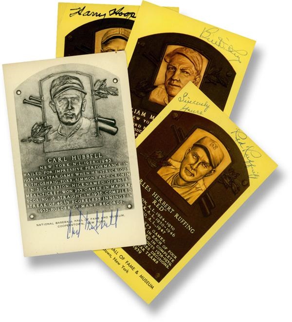 Baseball Autographs - Gold and Black & White HOF Plaque Postcard Lot (10)
