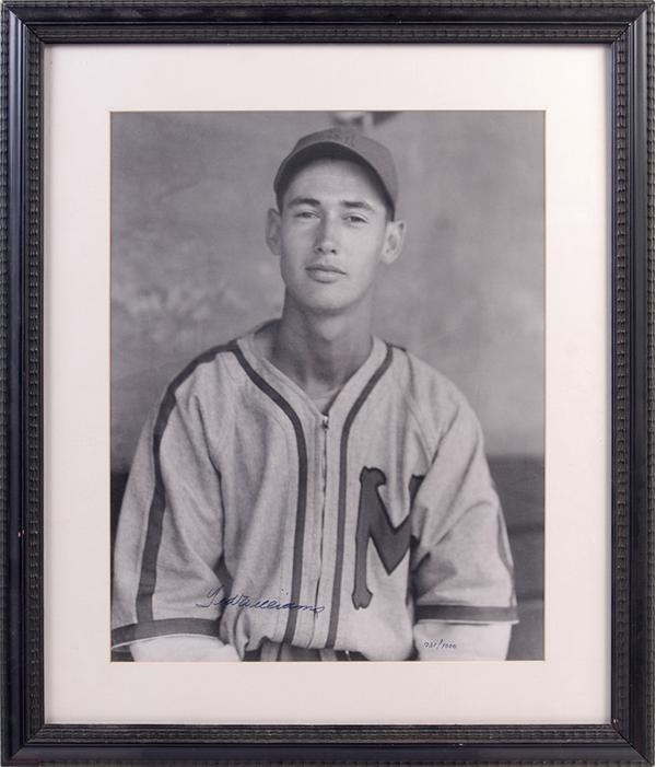 Baseball Autographs - Ted Williams Signed 16 x 20'' Ltd Ed Photograph (Framed)
