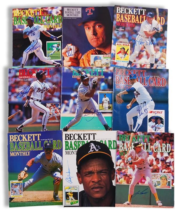 Baseball Autographs - 1980-90s Beckett Baseball Monthly Signed Issues w/ HOFers (24)