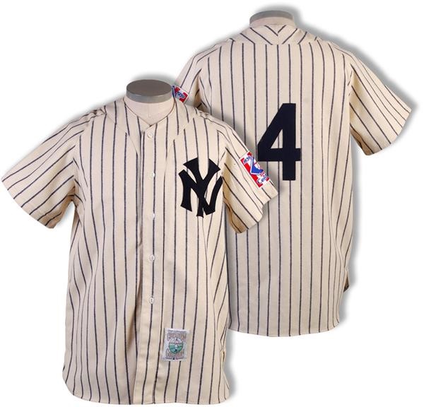 Baseball Equipment - Vintage Lou Gehrig Mitchell & Ness Replica Jersey Sold To Benefit ALS