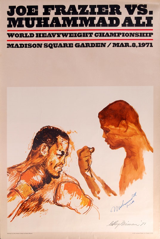 - 1971 Muhammad Ali vs. Joe Frazier Poster Signed by Ali