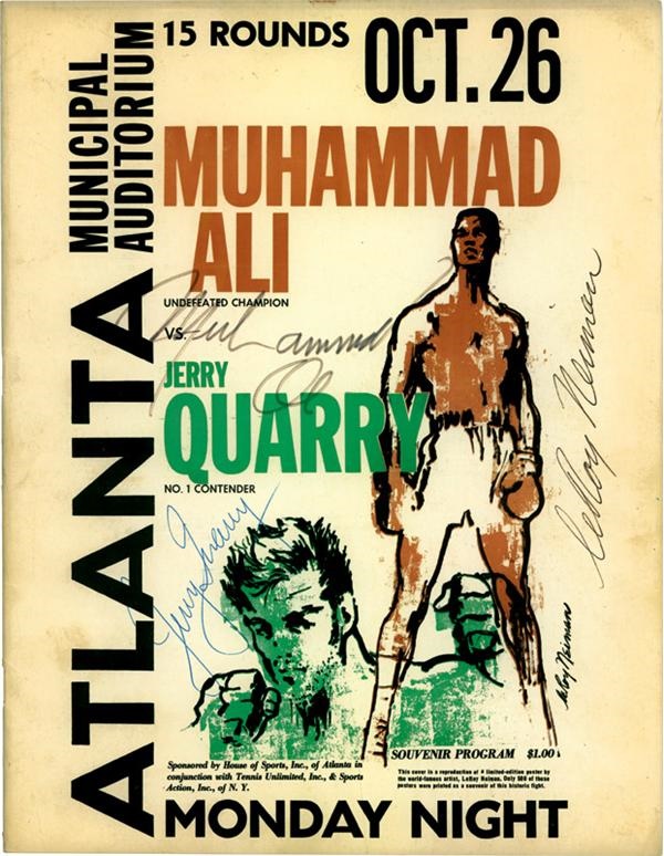 Muhammad Ali & Boxing - 1970 Muhammad Ali vs. Jerry Quarry Vintage Signed Program