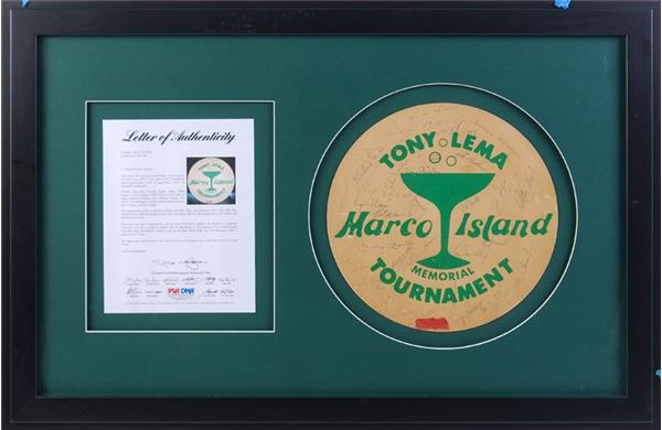 Baseball Autographs - 1970’s Tony Lema Golf Poster Signed by 32 Participants including Mantle and Maris