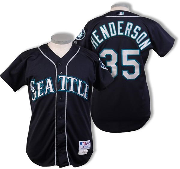 - 2000 Rickey Henderson Seattle Mariners Game Used Jersey