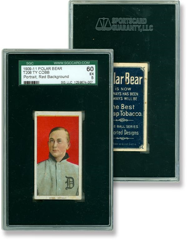 - 1909-11 Ty Cobb Red Background  with Polar Bear Back (SGC 60 EX 5)