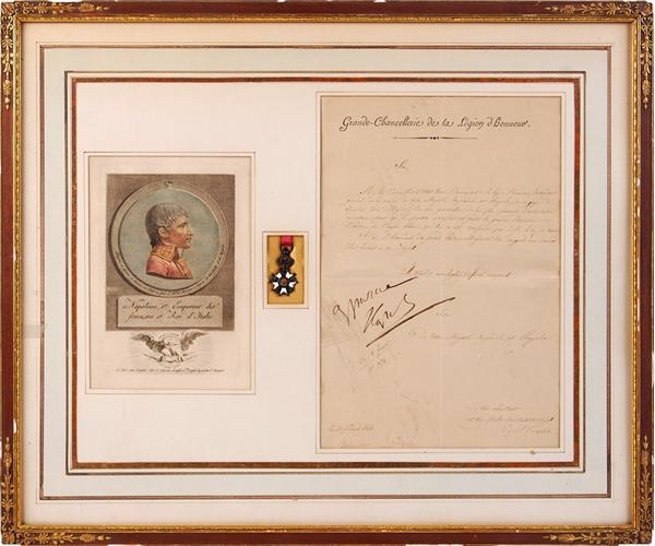 - Napoleon “Legion of Honor” Signed Document and Medal
