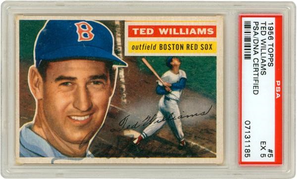 Baseball Autographs - 1956 Topps Ted Williams Signed Baseball Card