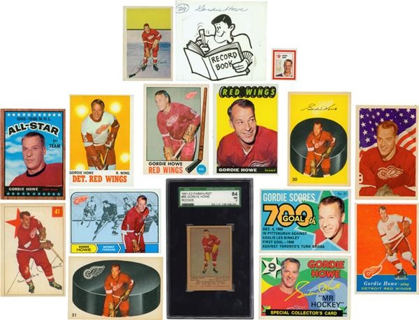 - Nice Gordie Howe Hockey Card Collection with Rookie Graded SGC 84 (15)