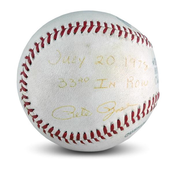 - 1978 Pete Rose 33rd Game In A Row Hit Ball