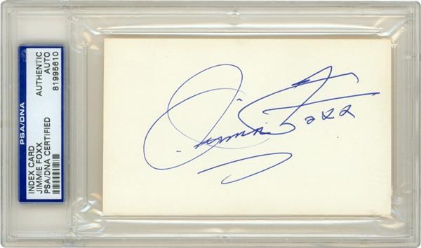Baseball Autographs - Jimmie Foxx Signed 3” x 5” Card