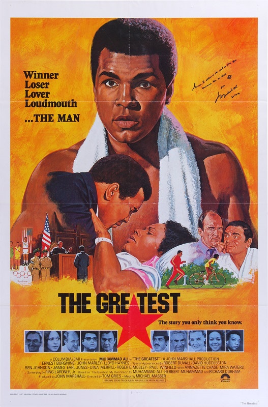- Muhammad Ali Signed “The Greatest” Movie Poster