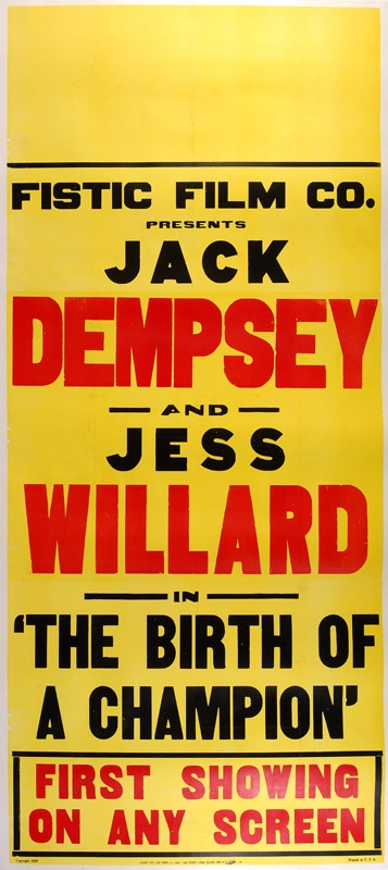 Muhammad Ali & Boxing - Jack Dempsey vs Jess Willard Large Boxing Poster