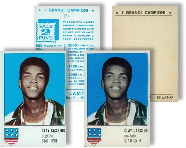 Muhammad Ali & Boxing - Rare 1965 Cassius Clay Rookie Lampo Italian Trading Cards (2)