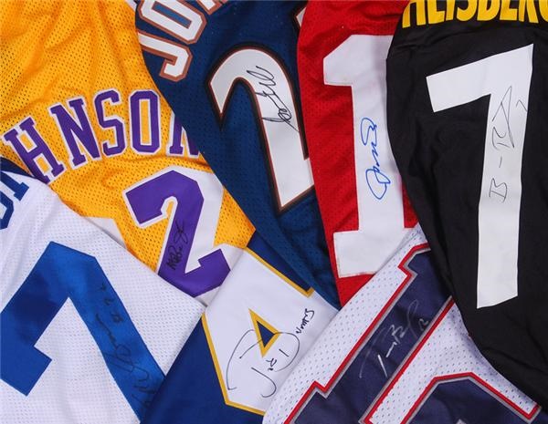 Collection of Signed Football and Basketball Jerseys (20)