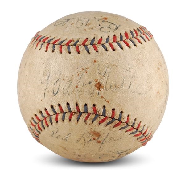 Baseball Autographs - 1934 New York Yankees Signed Baseball with Babe Ruth and Lou Gehrig